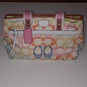 Scribble multi color coach purse